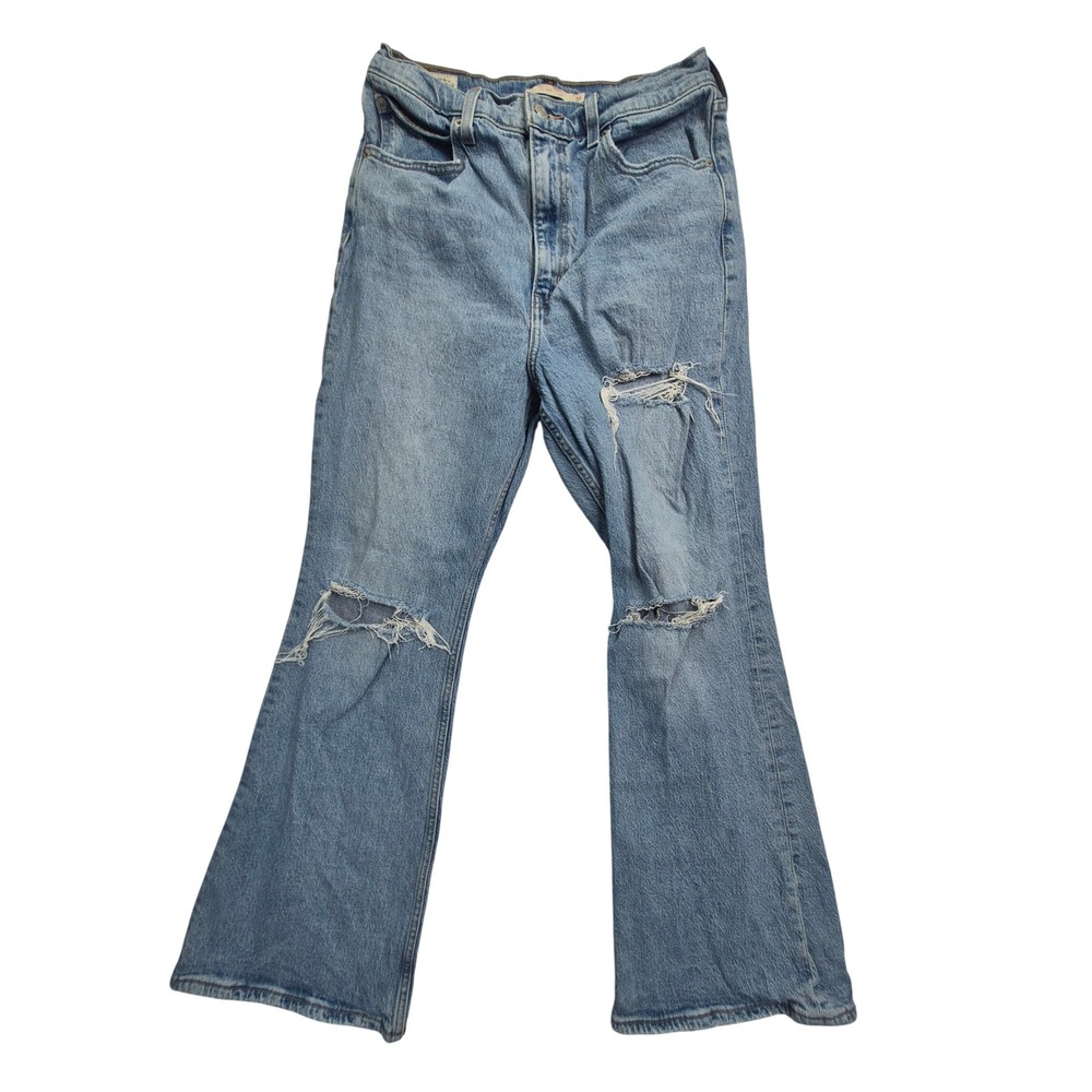 Levi's Premium 70s High Flare Jeans Women's 29 Raw Hem Distressed